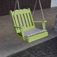 A&L Furniture Amish-Made Poly Royal English Chair Swing, Tropical Lime