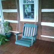 A&L Furniture Amish-Made Poly Royal English Chair Swing, Turf Green