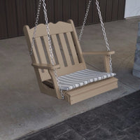A&L Furniture Amish-Made Poly Royal English Chair Swing, Weathered Wood