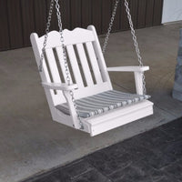 A&L Furniture Amish-Made Poly Royal English Chair Swing, White