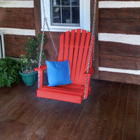 A&L Furniture Co. Amish-Made Poly Adirondack Chair Swing, Bright Red