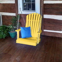 A&L Furniture Co. Amish-Made Poly Adirondack Chair Swing, Lemon Yellow