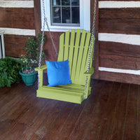 A&L Furniture Co. Amish-Made Poly Adirondack Chair Swing, Tropical Lime