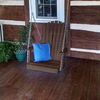 A&L Furniture Co. Amish-Made Poly Adirondack Chair Swing, Tudor Brown