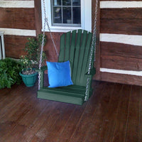 A&L Furniture Co. Amish-Made Poly Adirondack Chair Swing, Turf Green