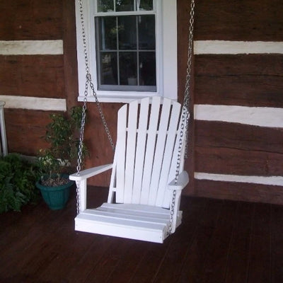 A&L Furniture Co. Amish-Made Poly Adirondack Chair Swing, White
