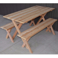 A&L Furniture Company 5' Unfinished Cedar Economy Picnic Table