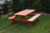 A&L Furniture Co. Amish-Made Spruce Picnic Tables with Attached Benches