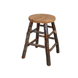 A&L Furniture Amish-Made Rustic Hickory Counter Stools