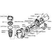 Exploded view of PerformancePro Artesian Classic pumps