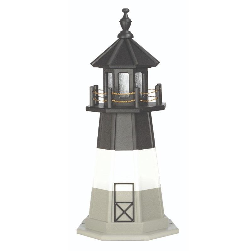Octagonal Amish-Made Poly Oak Island Lighthouse, 3' Tall
