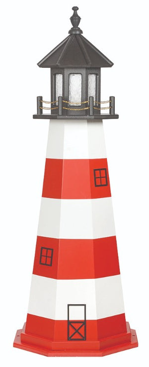 5' Octagonal Amish-Made Wooden Assateague, VA Replica Lighthouse