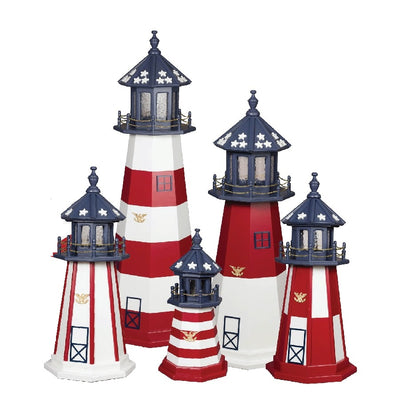 Amish-Made Poly Patriotic Lighthouses