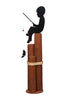 Amish-Made Decorative Wooden Pier Post with Fishing Boy Silhouette