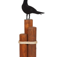 Amish-Made Decorative Wooden Pier Post with Sea Gull Silhouette