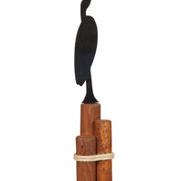 Amish-Made Decorative Wooden Pier Post with Heron Silhouette