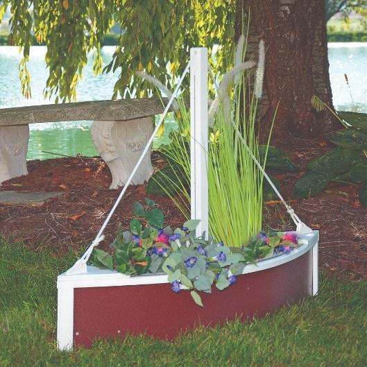 hanging boat planter Amish-Made Poly Sailboat Shaped Planter