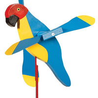Macaw Parrot Whirlybird Wind Spinner Yard Decoration