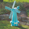 Amish-Made Poly Windmill Lawn Ornament, Aruba Blue with White Trim
