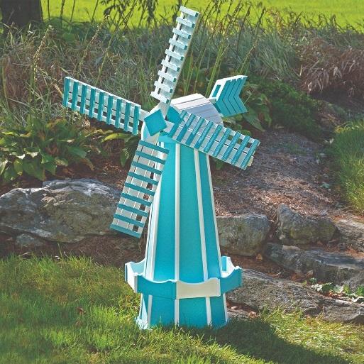 Amish-Made Poly Windmill Lawn Ornaments - Practical Garden Ponds