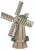 Amish-Made Poly Windmill Lawn Ornament, Weatherwood with Turf Green Trim