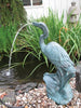 EasyPro Tranquil Décor Bronze Resin Heron Spitter installed in a pond