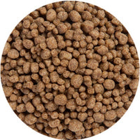 Closeup of pellets for Blue Ridge Fish Hatchery Mixed Pellet Growth Formula Koi & Goldfish Food