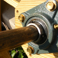 Closeup of bearings for Amish-Made Decorative Rotating Wooden Water Wheels
