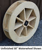 30" Amish-Made Decorative Rotating Wooden Water Wheel, Unfinished