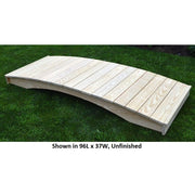 8' Amish-Made Weight-Bearing Yellow Pine Plank Garden Bridge, Unfinished