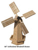 Medium Amish-Made Stained Wooden Dutch Windmill Yard Decoration, Unfinished