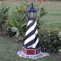 4' Hexagonal Amish-Made Wooden Cape Hatteras, NC Replica Lighthouse with Base