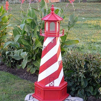 4' Hexagonal Amish-Made Wooden White Shoal, MI Replica Lighthouse with Base