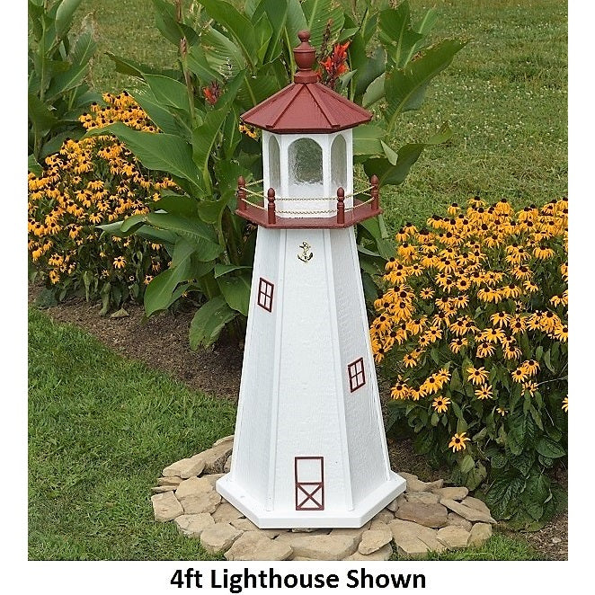 4' Hexagonal Amish-Made Wooden Marblehead, OH Replica Lighthouse