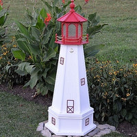 4' Hexagonal Amish-Made Wooden Cape May, NJ Replica Lighthouse with Base