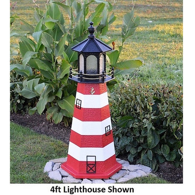 4' Hexagonal Amish-Made Wooden Assateague, VA Replica Lighthouse