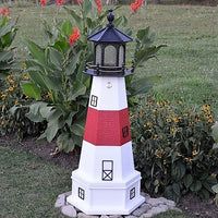 4' Hexagonal Amish-Made Wooden Montauk, NY Replica Lighthouse with Base