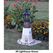 4' Hexagonal Amish-Made Wooden Oak Island, NC Replica Lighthouse