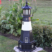 4' Hexagonal Amish-Made Wooden Tybee Island, GA Replica Lighthouse with Base
