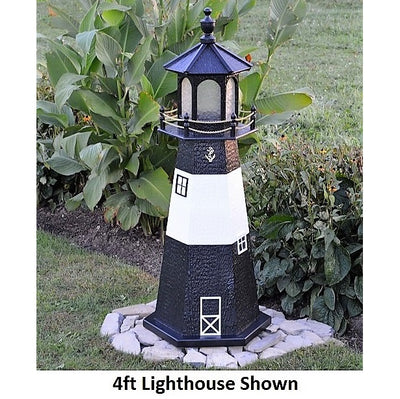 4' Hexagonal Amish-Made Wooden Tybee Island, GA Replica Lighthouse