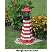 4' Hexagonal Amish-Made Wooden West Quoddy, ME Replica Lighthouse