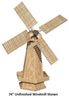 Large Amish-Made Stained Wooden Dutch Windmill Yard Decoration, Unfinished
