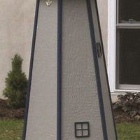 5' Amish-Made Painted Wooden Lighthouse, Dawn Gray with Navy Trim