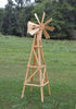 Amish-Made 82" Stained Wooden Farm Windmill Yard Decoration, Natural Stain