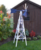 Amish-Made 82" Painted Wooden Farm Windmill Yard Decorations, Navy and White
