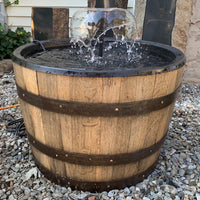 Authentic Oak Whiskey Barrel with or without Liner and Fountain
