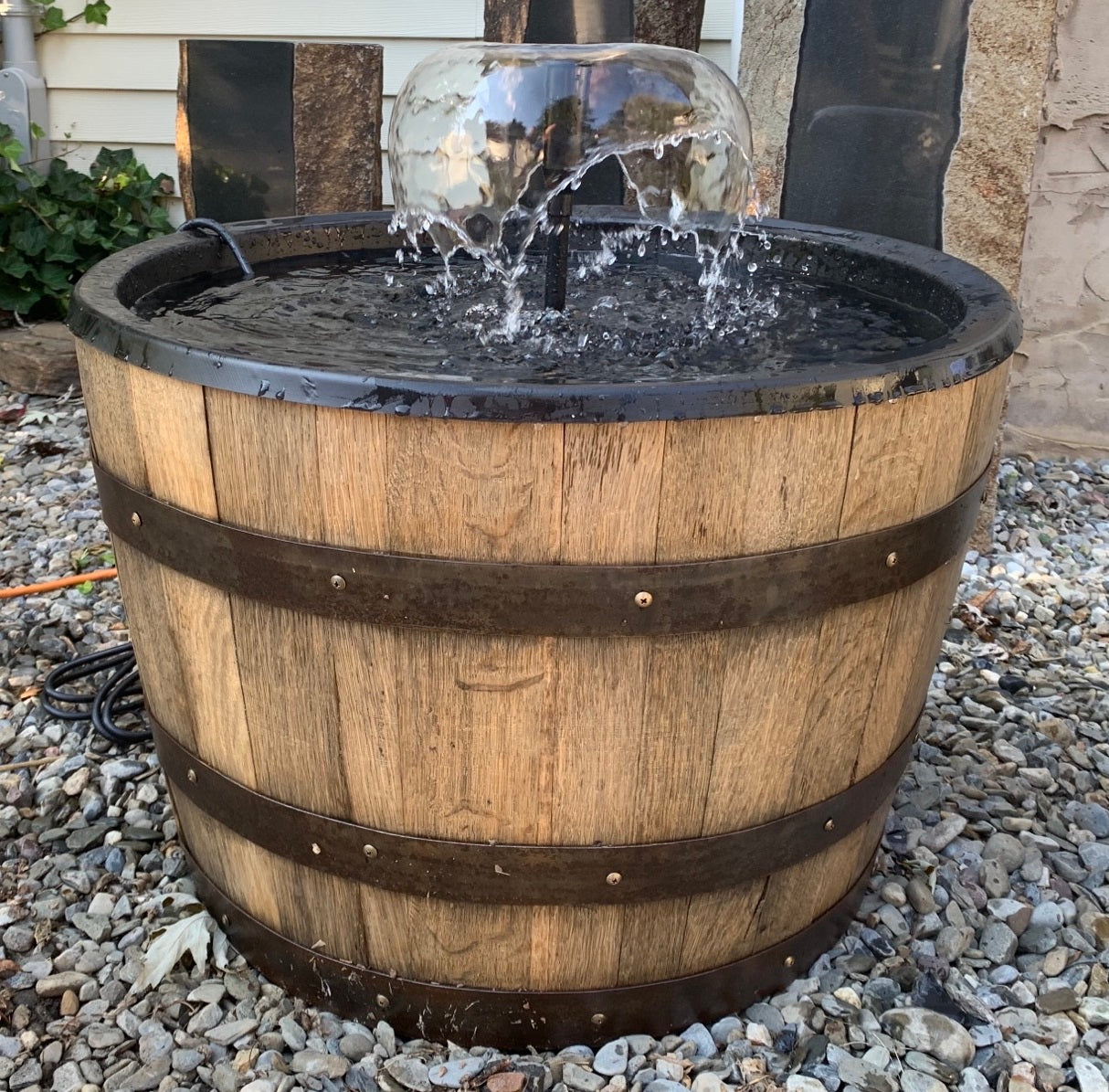 Whiskey Barrel Liners with Optional Spillway Practical Garden Ponds
