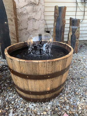 Authentic Oak Whiskey Barrel with or without Liner and Fountain