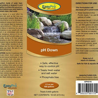 EasyPro pH Down Water Treatment Product Label