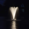 EasyPro AquaShine Warm White LED Fountain Light Kit used at night with Narrow Umbrella Nozzle